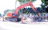 Bagger mit Hydraulikhammer